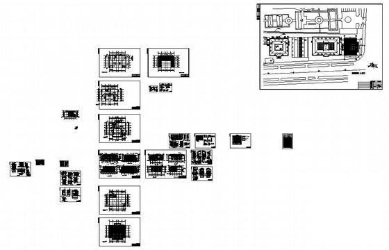 2层欧陆风格近代史博物馆服务楼建筑CAD施工图纸 - 1