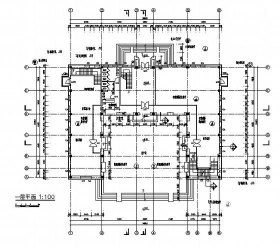 2层欧陆风格近代史博物馆服务楼建筑CAD施工图纸 - 5