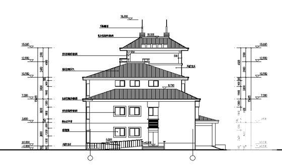 3层现代风格行政办公楼建筑CAD施工图纸（原创） - 1
