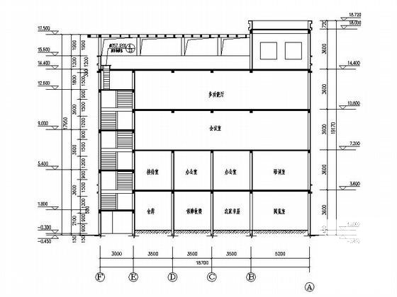 4层文化广播站建筑方案(6张CAD) - 3