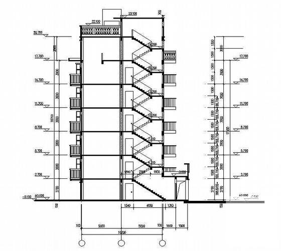 大道办公楼建筑结构设计CAD施工图纸 - 2