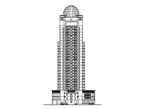 29层欧陆风格建筑设计院住宅综合楼建筑CAD施工图纸 - 1