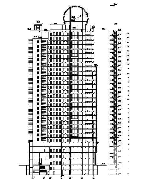 29层欧陆风格建筑设计院住宅综合楼建筑CAD施工图纸 - 2