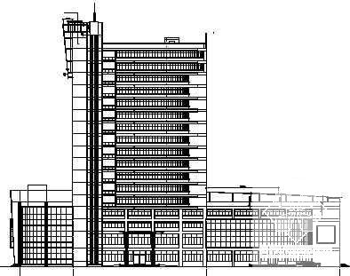 现代风格高层框剪结构办公楼建筑施工CAD图纸 - 1