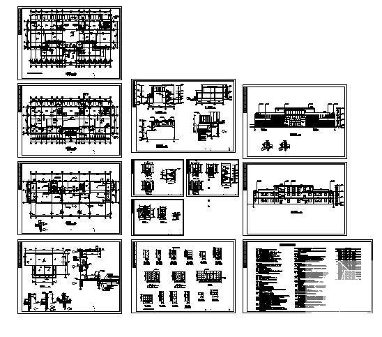 3层框架结构办公楼建筑施工CAD图纸 - 1