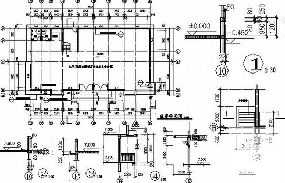 2层框架结构办公楼建筑施工CAD图纸 - 3