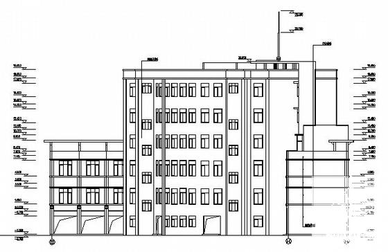 6层转角式办公楼建筑施工CAD图纸 - 2