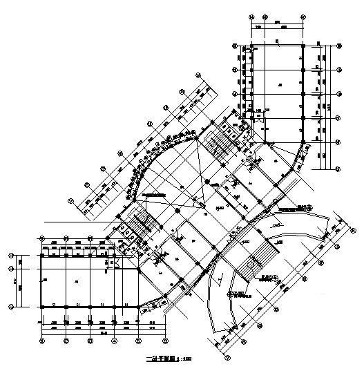 6层转角式办公楼建筑施工CAD图纸 - 4