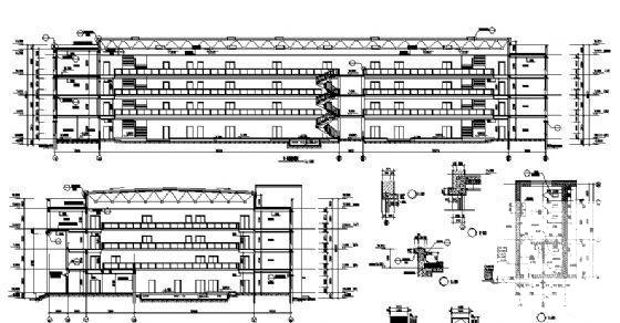 4层框架结构办公楼建筑施工CAD图纸 - 1