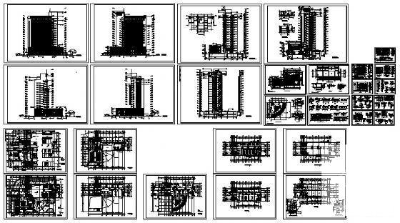 15层框架结构办公楼建筑施工CAD图纸 - 2