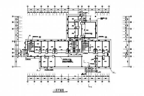 3层框架结构办公大楼建筑结构水电CAD施工图纸 - 1