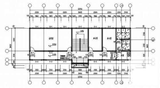 2层办公楼建筑CAD施工图纸(卫生间详图) - 1