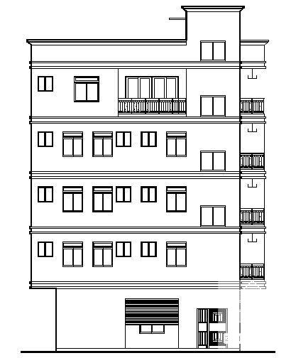 5层底商办公楼建筑CAD图纸 - 1