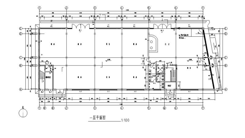 现代商住综合楼建筑设计CAD施工图纸(钢筋混凝土结构) - 1