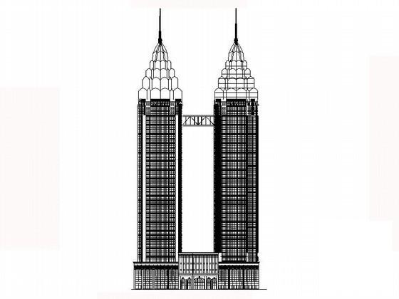 45层双塔商业综合体建筑施工CAD图纸（152米） - 4