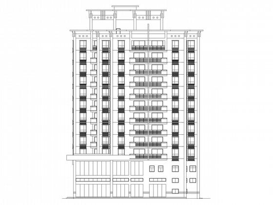 12层商住楼建筑施工CAD图纸(钢筋混凝土结构) - 3