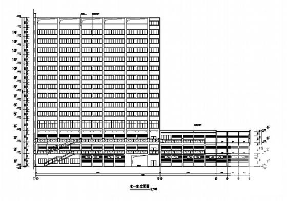 14层框架结构综合商业楼建筑CAD施工图纸 - 1
