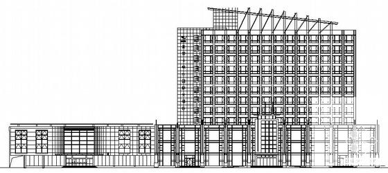 豪华12层商务大酒店建筑施工CAD图纸(女儿墙高度) - 4