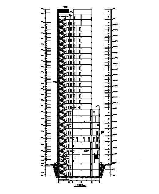 26层城市酒店框剪结构建筑结构CAD施工图纸 - 3