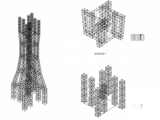 新一代钢桁架结构天气雷达塔楼结构CAD施工图纸（框架剪力墙桩基础） - 1