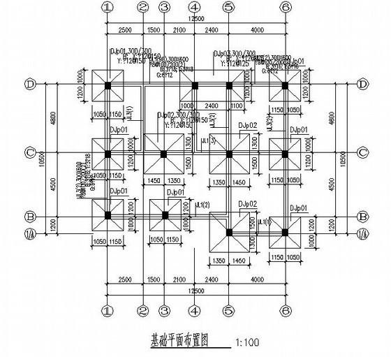 3层框架结构别墅结构施工图纸（建筑施工CAD图纸独立基础） - 1