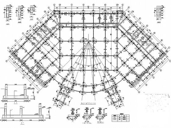 5层框架结构大学食堂结构CAD施工图纸（7度设防）(人工挖孔桩基础) - 2