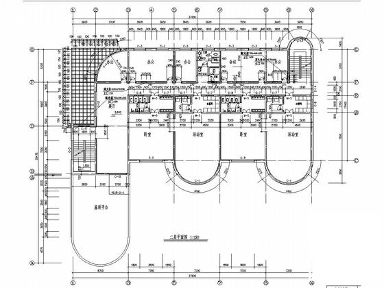 3层框架结构幼儿园结构CAD施工图纸（建筑图纸）(平面立面剖面图) - 3