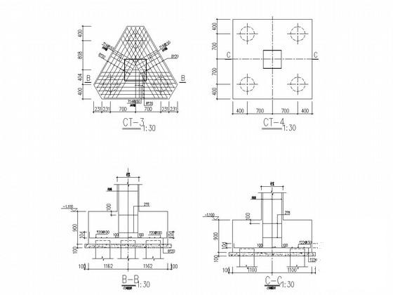 3层桩基础框架结构售楼中心结构CAD施工图纸 - 4