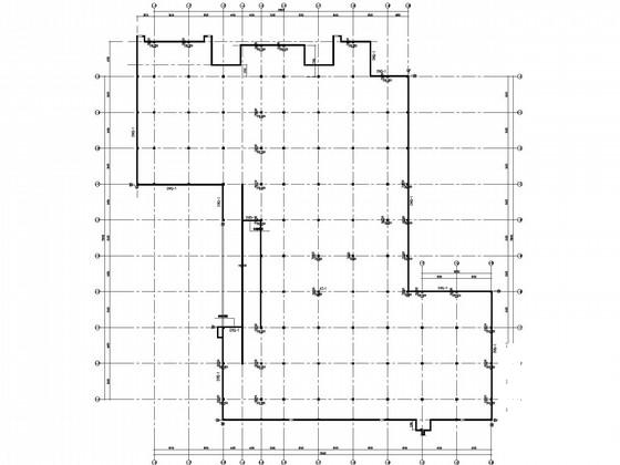 地下1层框架无梁楼盖车库结构CAD施工图纸(平面布置图) - 3