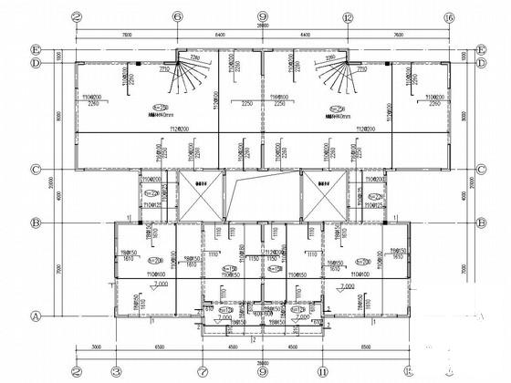 3层剪力墙结构公寓楼结构CAD施工图纸（条形基础）(地下室平面图) - 3