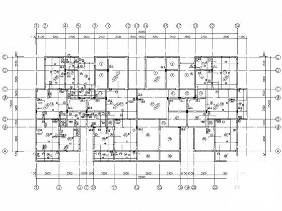 6层框架结构住宅楼结构CAD施工图纸（独立基础） - 1