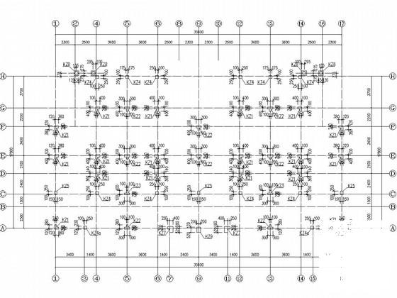 3层框架结构住宅楼结构CAD施工图纸（桩基础）(平面布置图) - 2