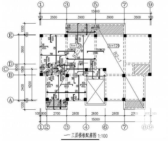 3层框架结构住宅楼结构CAD施工图纸（独立基础）(梁平法配筋图) - 1