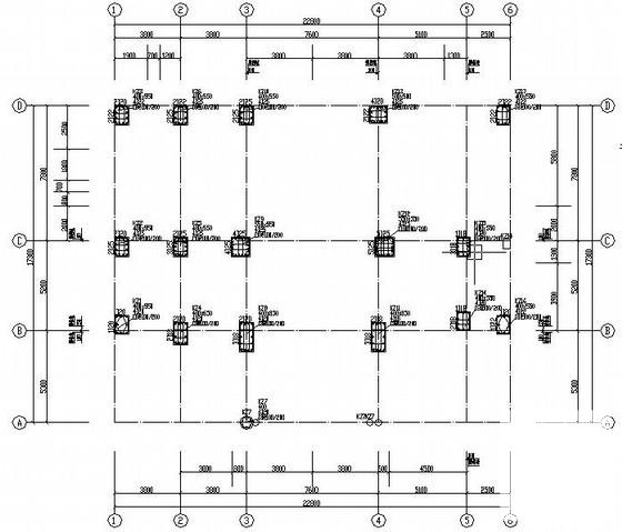 8层独立基础框架办公楼结构CAD施工图纸(平面布置图) - 1