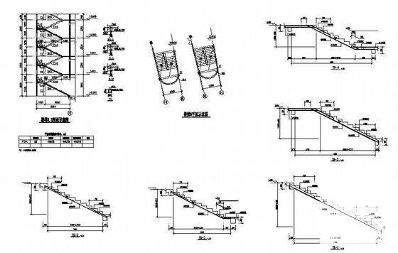 8层框架结构办公楼结构CAD施工图纸（扇形）(人工挖孔桩) - 4