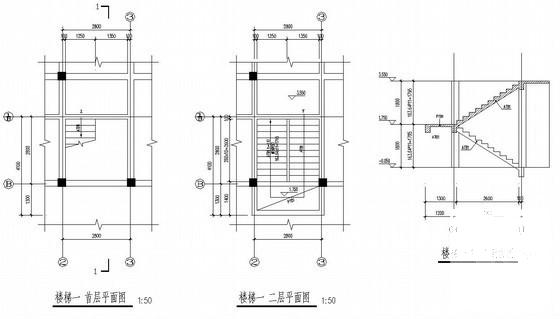 2层框架公园景观办公楼结构CAD施工图纸（桩基础） - 4