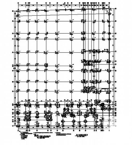 6度抗震22层剪力墙住宅楼结构CAD施工图纸（桩基础）(平面布置图) - 1