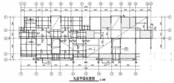 14层筏型基础框架剪力墙结构住宅楼结构CAD施工图纸(筏板配筋) - 1