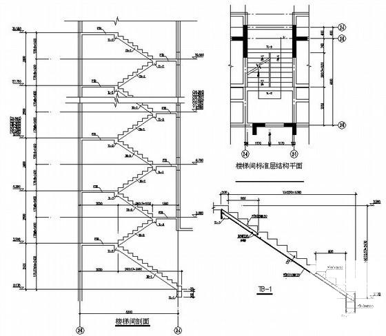 框架剪力墙结构住宅楼结构CAD施工图纸（11层桩基础） - 4