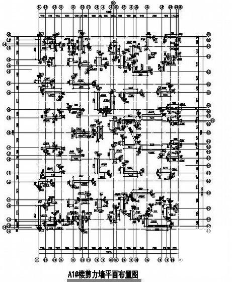 24层桩基础剪力墙住宅楼结构CAD施工图纸(平面布置图) - 1