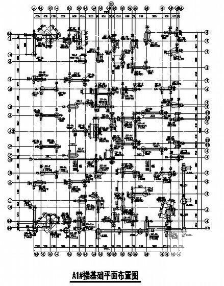 24层桩基础剪力墙住宅楼结构CAD施工图纸(平面布置图) - 3