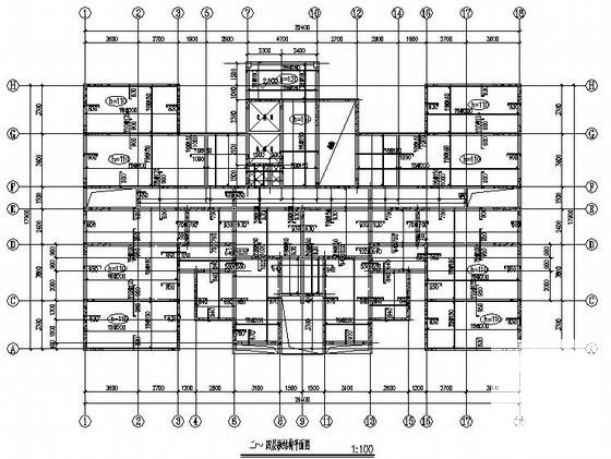 18层剪力墙高层住宅楼结构CAD施工图纸（7度抗震） - 2