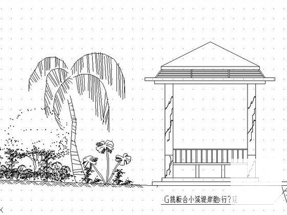 凉亭施工详图纸平面图及立面图 - 1