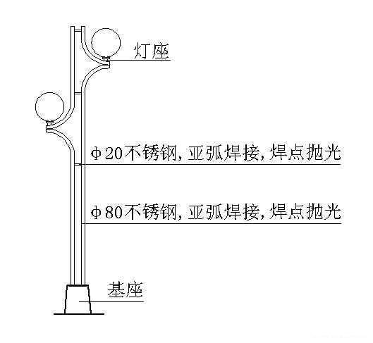 造型灯柱立面设计图纸 - 1