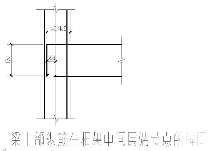 梁上部纵筋在框架中间层端节点的锚固节点构造详图纸 - 1