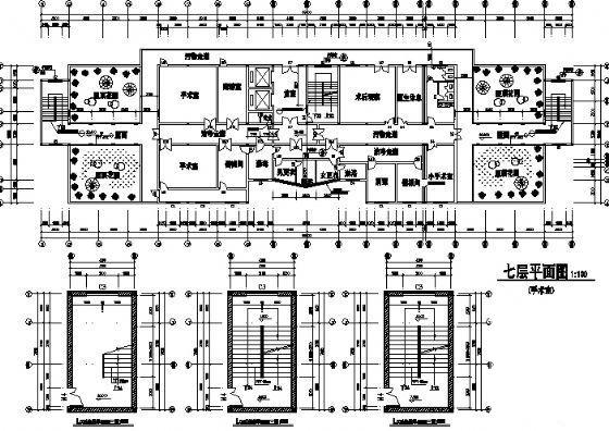 6层医院建筑CAD施工图纸(卫生间详图) - 3