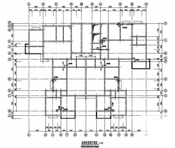26层塔楼桩基础剪力墙结构住宅楼结构CAD施工图纸 - 2