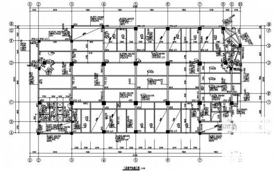 8层框架结构办公楼结构CAD施工图纸（桩基础带转换层） - 2