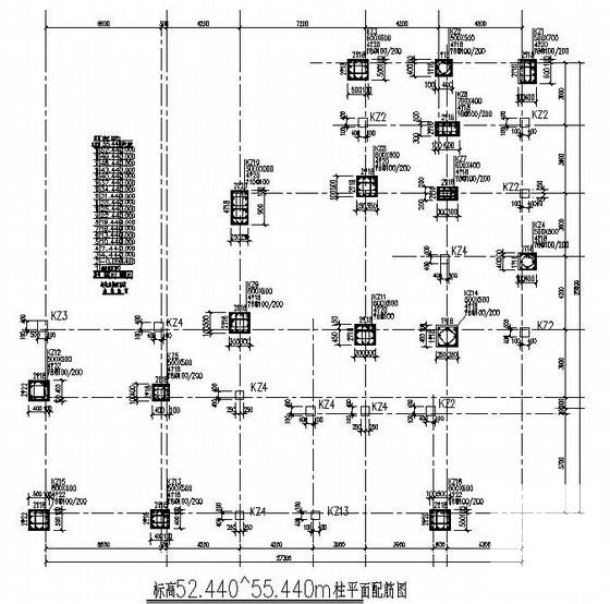 19层框架结构住宅楼结构CAD施工图纸（筏板基础）(平面布置图) - 1