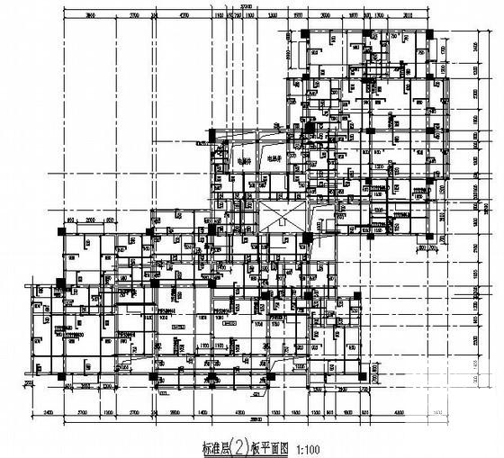 19层框架结构住宅楼结构CAD施工图纸（筏板基础）(平面布置图) - 2